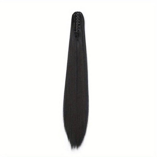 60 96 Cm Claw Clip Straight Ponytail Hair Extension Synthetic Fiber Hairpiece