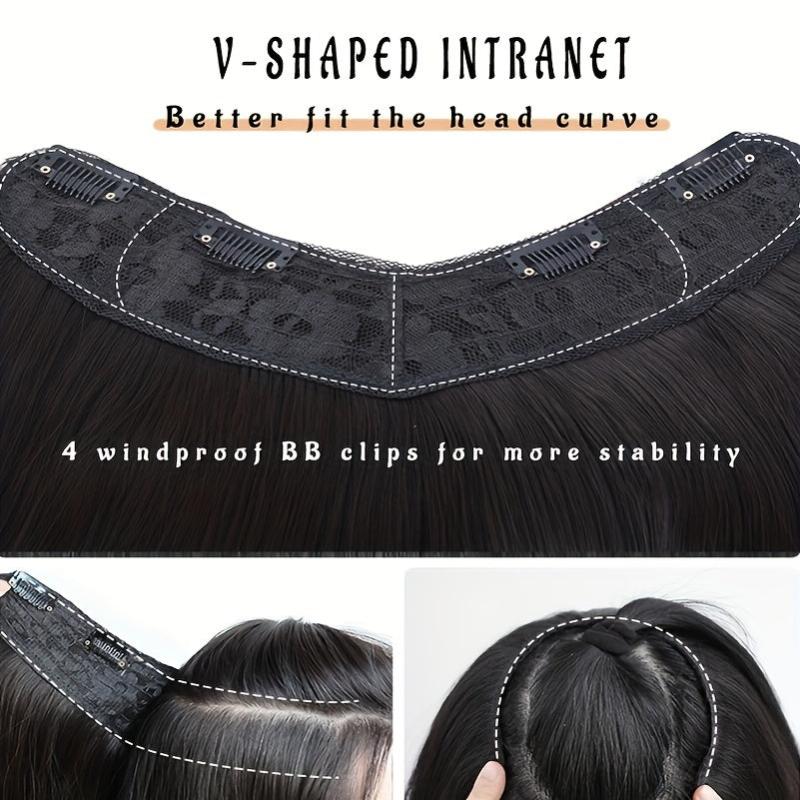 Synthetic V Shaped Long Hair Extension Layered Hair Pad