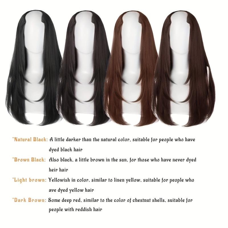 Synthetic V Shaped Long Hair Extension Layered Hair Pad