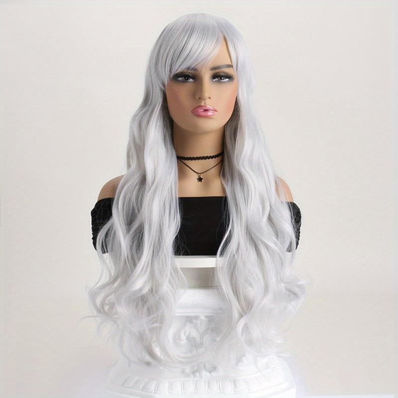 Colorful Long Curly Wig With Bangs Synthetic Wig Heat Resistant
