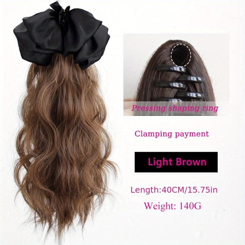 Curly Wavy Ponytail Hair Extensions with Bow Hair Clip