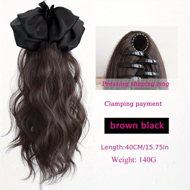 Curly Wavy Ponytail Hair Extensions with Bow Hair Clip