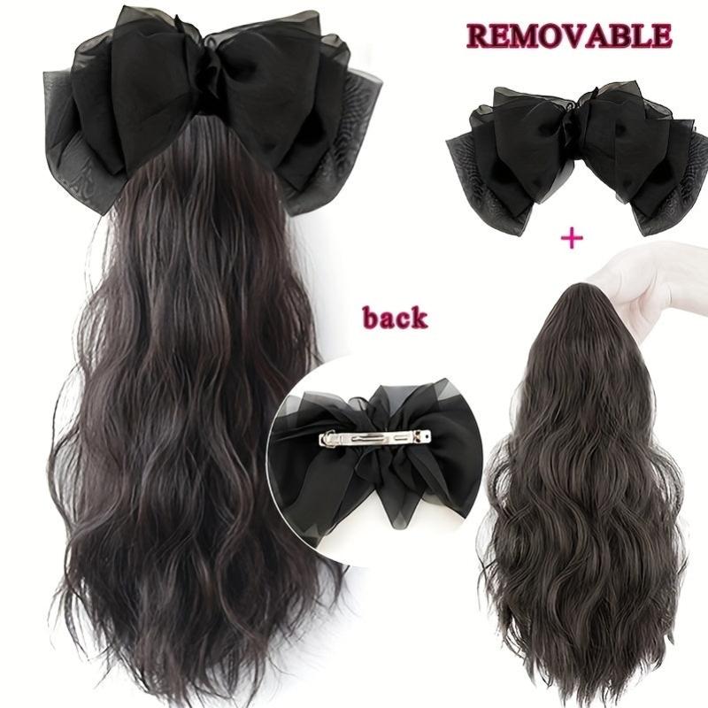 Curly Wavy Ponytail Hair Extensions with Bow Hair Clip