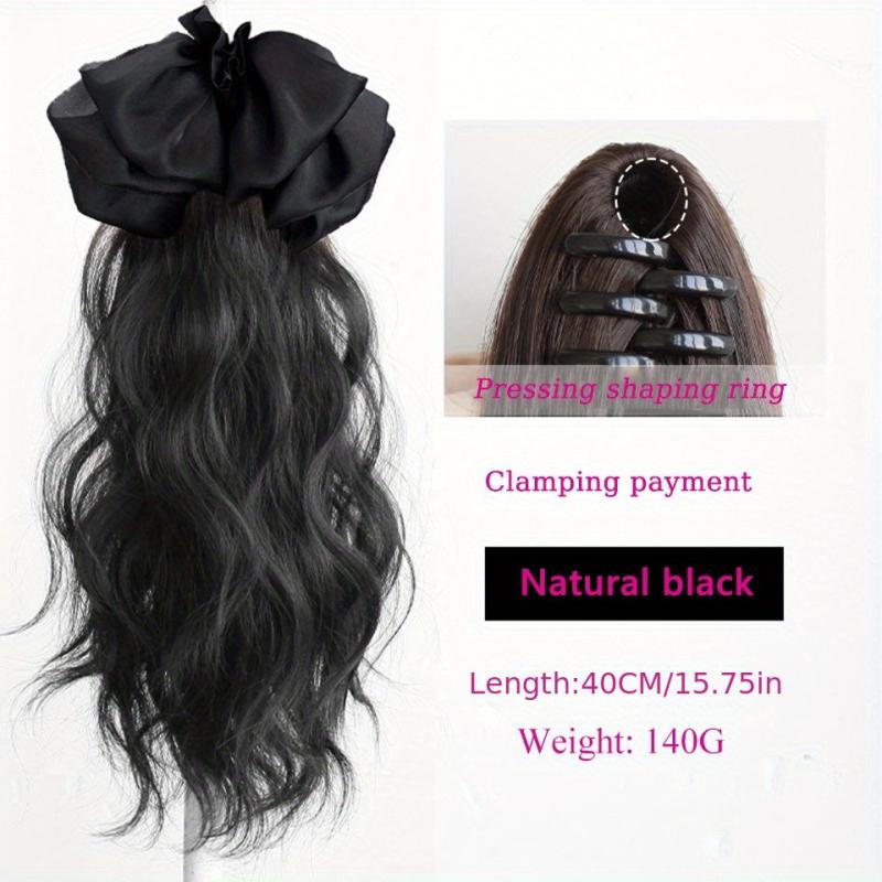 Curly Wavy Ponytail Hair Extensions with Bow Hair Clip