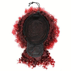 Afro Curly Hair Bun Topper with Bangs Synthetic Clip In Hair Extensions