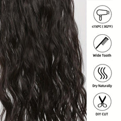 Water Wave Hair Extensions 55-88 cm Invisible Wire Natural Synthetic Hair Piece