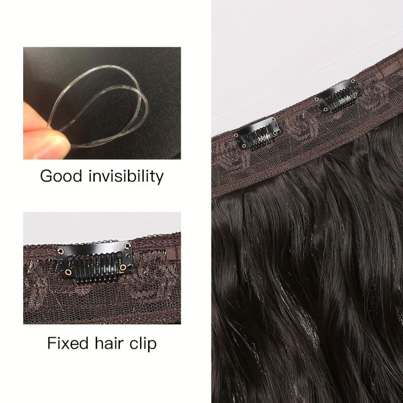 Water Wave Hair Extensions 55-88 cm Invisible Wire Natural Synthetic Hair Piece