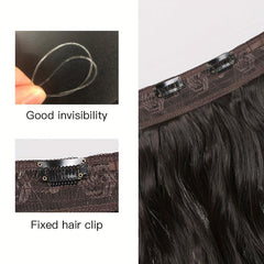 Water Wave Hair Extensions 55-88 cm Invisible Wire Natural Synthetic Hair Piece
