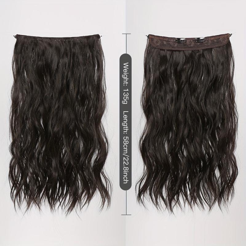 Water Wave Hair Extensions 55-88 cm Invisible Wire Natural Synthetic Hair Piece