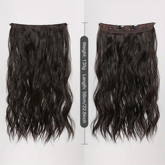 Water Wave Hair Extensions 55-88 cm Invisible Wire Natural Synthetic Hair Piece