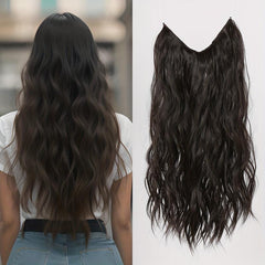 Water Wave Hair Extensions 55-88 cm Invisible Wire Natural Synthetic Hair Piece