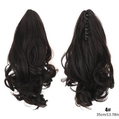 30 48 Cm Wavy Claw Clip Ponytail Extensions Synthetic Fiber for Women