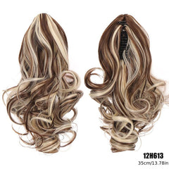 30 48 Cm Wavy Claw Clip Ponytail Extensions Synthetic Fiber for Women