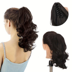 30 48 Cm Wavy Claw Clip Ponytail Extensions Synthetic Fiber for Women
