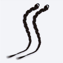 Long Braided Ponytail Extension Elastic Hair Tie Straight Wrap Around Women