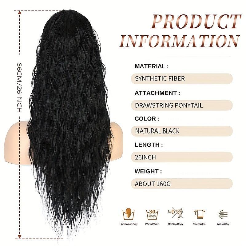 Long Curly Wavy Ponytail Extensions for Women Clip In Hair Extensions