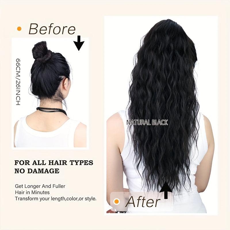 Long Curly Wavy Ponytail Extensions for Women Clip In Hair Extensions