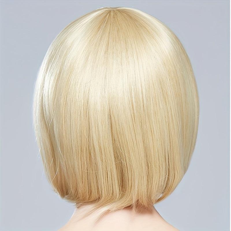 Short Straight Bob Wig Synthetic Wig With Bangs Movie Cosplay Wig