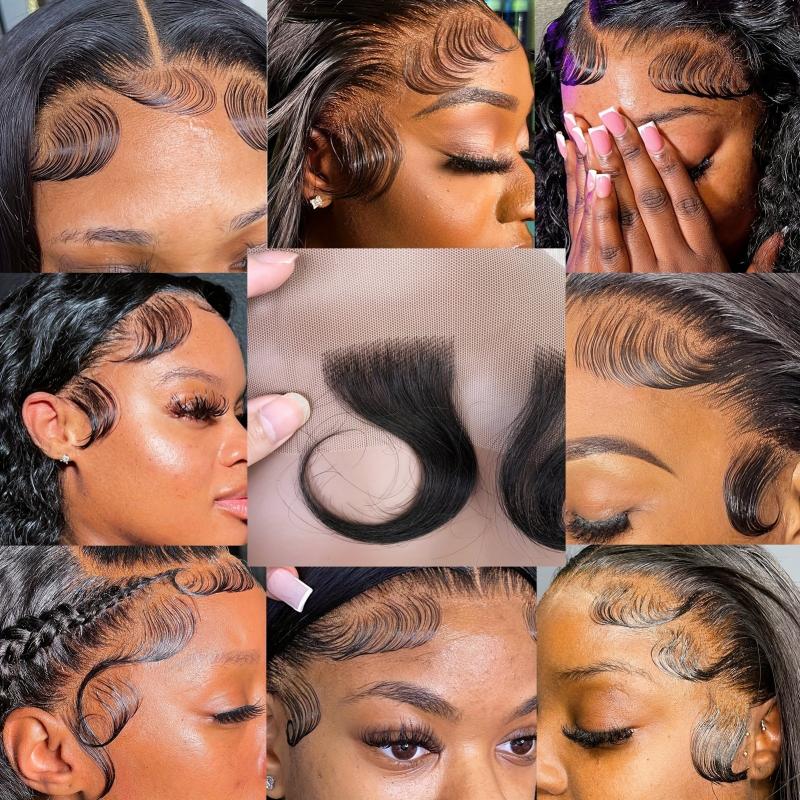 2Pcs Baby Hair Human Hair Edges Invisible Hairline For Women