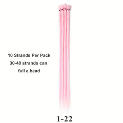Synthetic Dreadlock Extensions Crochet Dreads Hair 10 Strands Pack Hip Hop Style