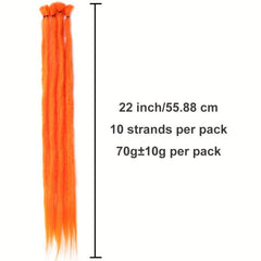 Synthetic Dreadlock Extensions Crochet Dreads Hair 10 Strands Pack Hip Hop Style