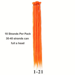 Synthetic Dreadlock Extensions Crochet Dreads Hair 10 Strands Pack Hip Hop Style