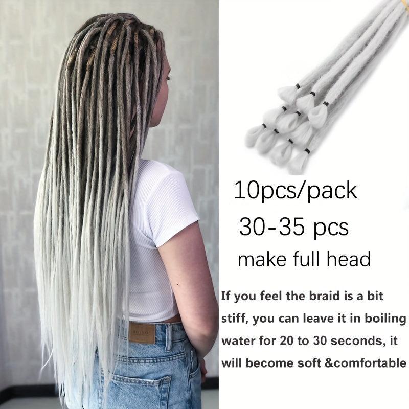 Synthetic Dreadlock Extensions Crochet Dreads Hair 10 Strands Pack Hip Hop Style