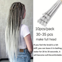Synthetic Dreadlock Extensions Crochet Dreads Hair 10 Strands Pack Hip Hop Style