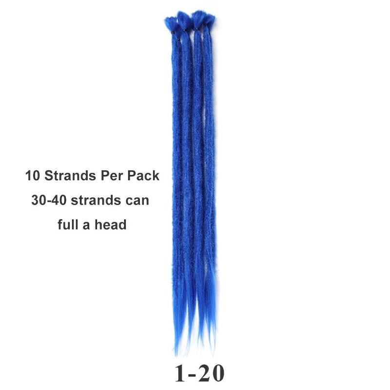 Synthetic Dreadlock Extensions Crochet Dreads Hair 10 Strands Pack Hip Hop Style