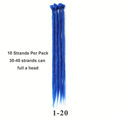 Synthetic Dreadlock Extensions Crochet Dreads Hair 10 Strands Pack Hip Hop Style