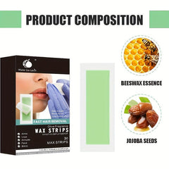 Facial Wax Strips 30ct Hair Removal Waxing Strips with 3 Cleaning Wipes