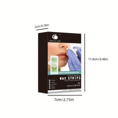 Facial Wax Strips 30ct Hair Removal Waxing Strips with 3 Cleaning Wipes