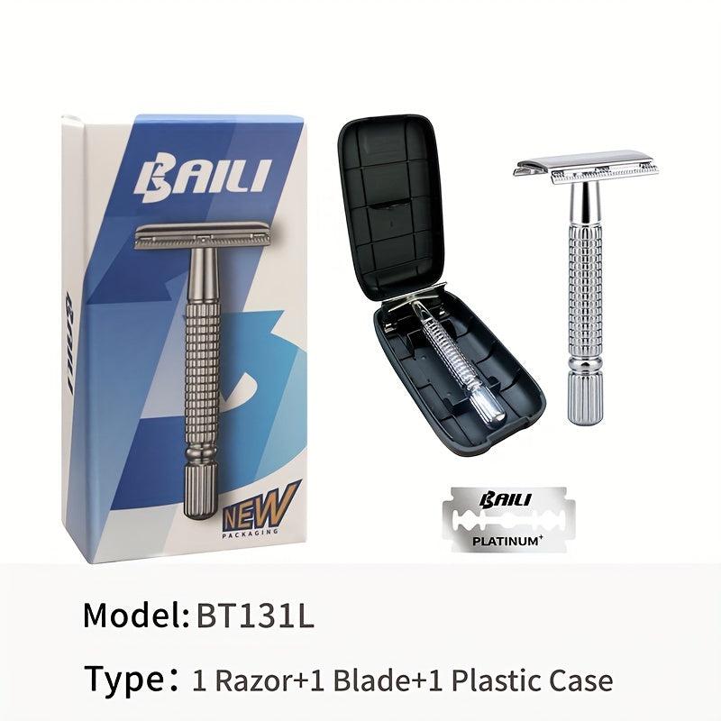 Vintage Safety Razor - Smooth & Precise Shaving, Men & Women, Case