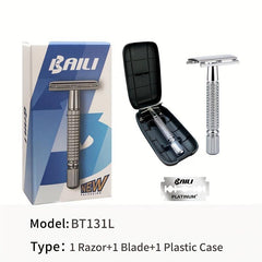 Vintage Safety Razor - Smooth & Precise Shaving, Men & Women, Case