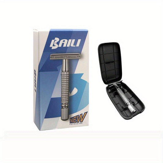 Vintage Safety Razor - Smooth & Precise Shaving, Men & Women, Case
