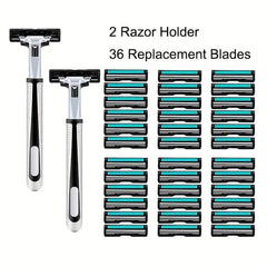 24 Blades & 1 Holder Twin Bladed Safety Razor For Men & Women