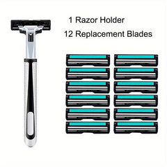 24 Blades & 1 Holder Twin Bladed Safety Razor For Men & Women