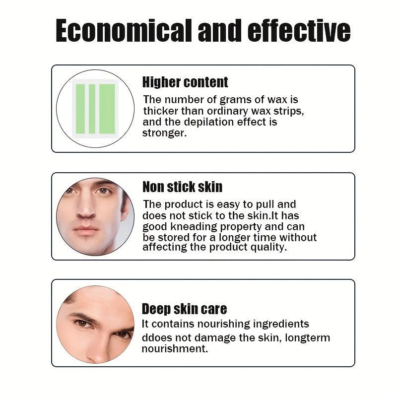 Men's Facial Wax Strips Hair Removal Kit