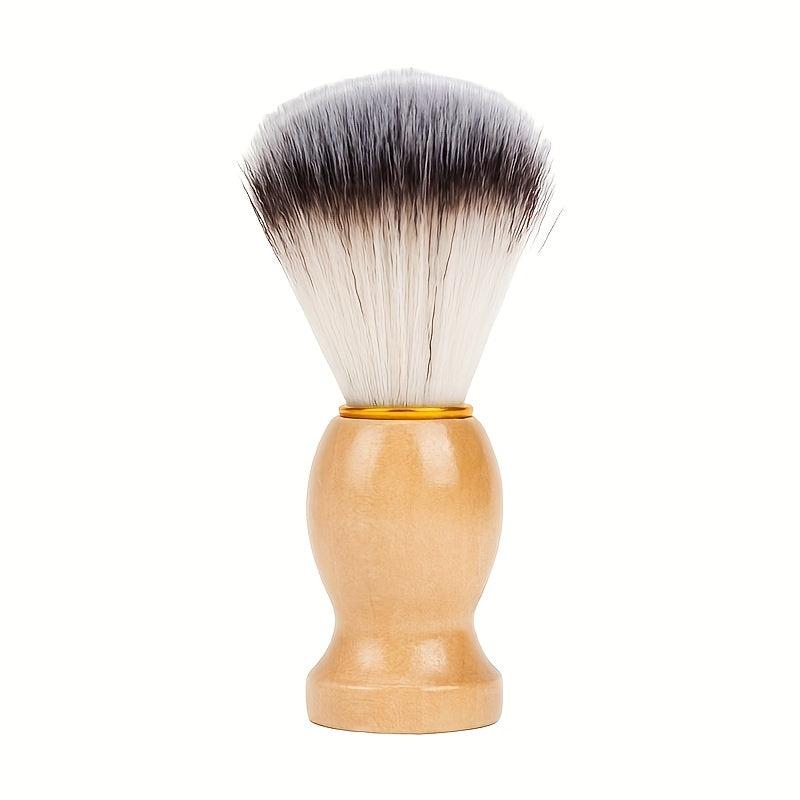 Shaving Brush & Bowl Set Wood Handle Stainless Steel Shaving Bowl & Brush Stand
