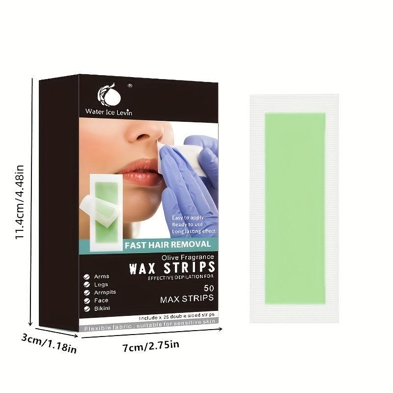 50pcs Portable Women's Hair Removal Wax Paper Wet Wipes