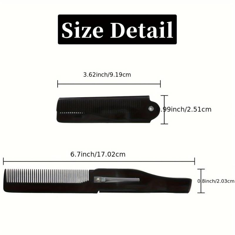 Foldable Beard Comb for Men Portable Pocket Comb for Grooming