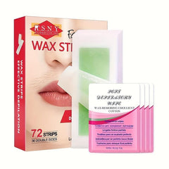 72PCS Body Wax Strips for Hair Removal - Portable Gentle Waxing Kit