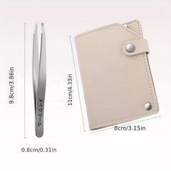 4-In-1 Stainless Steel Eyebrow Tweezers Set with Storage Bag