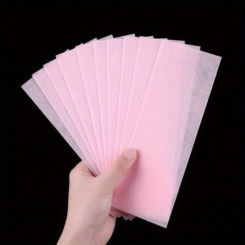 100 Pcs Beeswax Hair Removal Wax Paper Professional Depilatory Strips