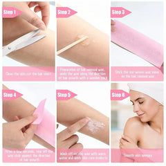 100 Pcs Beeswax Hair Removal Wax Paper Professional Depilatory Strips