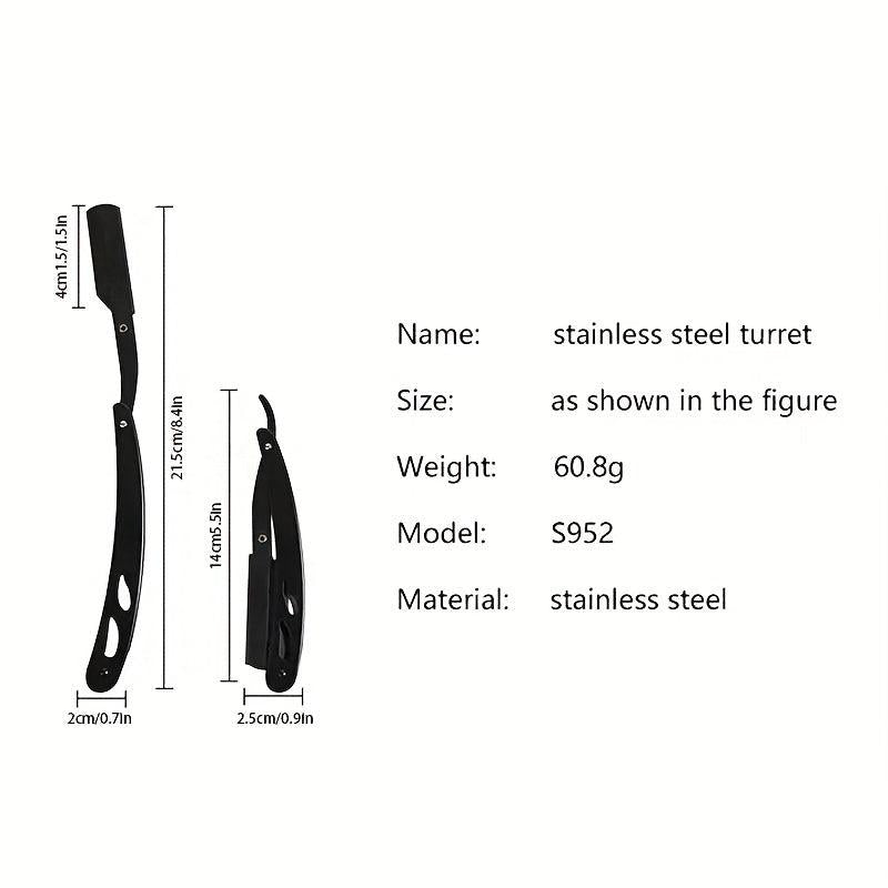 Folding Shaving Stainless Steel Straight Razor Holder