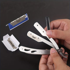 Folding Shaving Stainless Steel Straight Razor Holder
