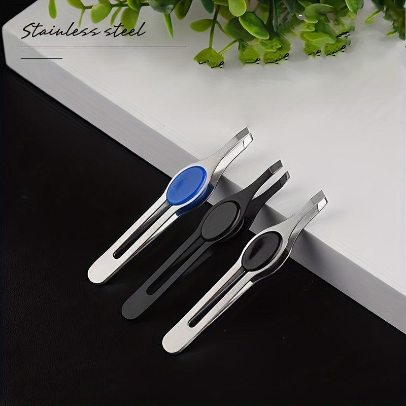 Stainless Steel Hair Remover Tweezers Eyebrow Clip Eyelash Curler