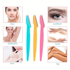 Facial Hair Remover Tool Eyebrow Shaper Stainless Steel Blade 3 Pcs