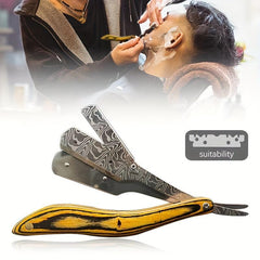 Wood Barber Throat Razor Single Edge Professional Men's Shave